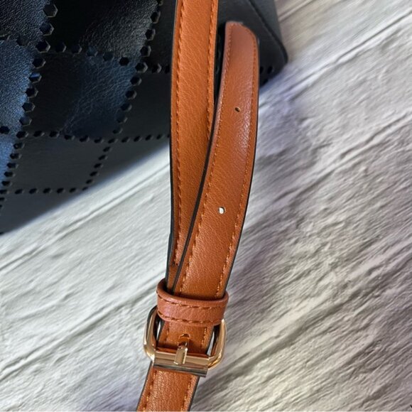 NWOT Louenhide Baby Bermuda Two Tone Black & Whisky Tote Bag Vegan Leather - Picture 10 of 16